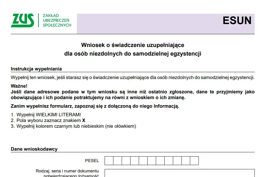 świadczenie 800 plus wniosek